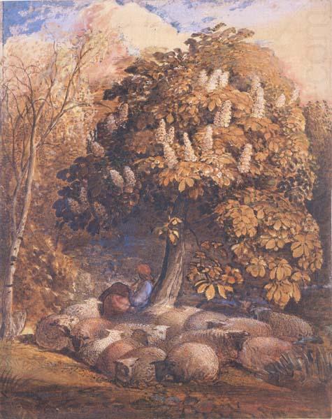 Pastoral with a Horse Chestnut Tree, Samuel Palmer